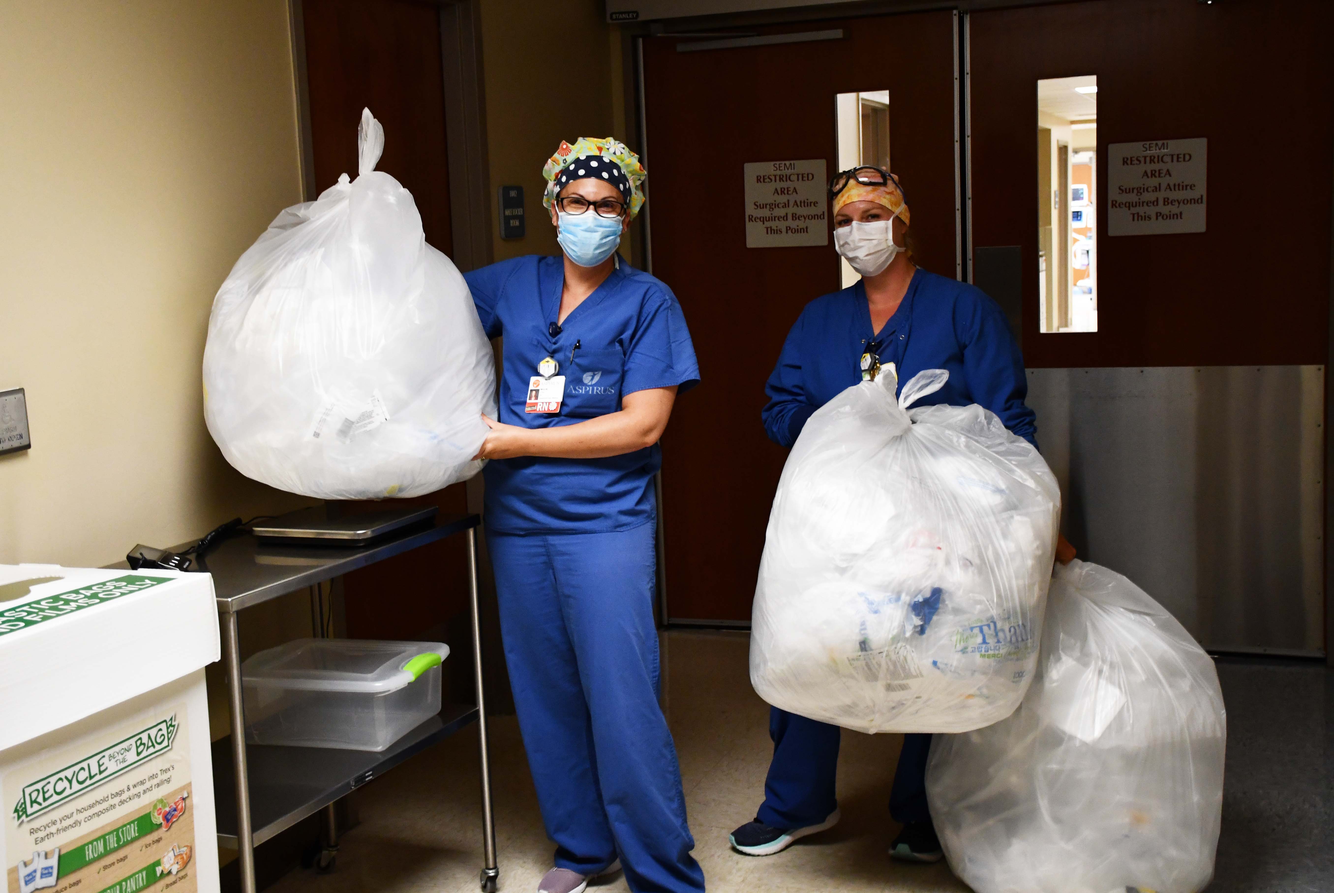 Billie Schilling, RN, Aspirus Medford Hospital, earned Aspirus Health’s Clinical Climate Champion award for identifying and leading several sustainability projects, including recycling flexible plastics.