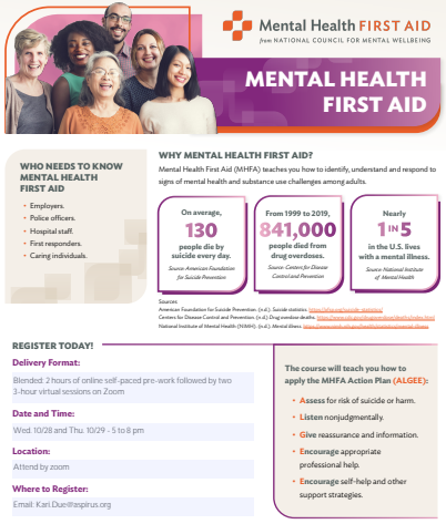 Mental Health First Aid Training Offered Virtually This October | Press ...