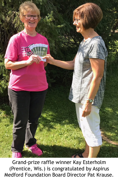 Grand-prize raffle winner Kay Esterholm