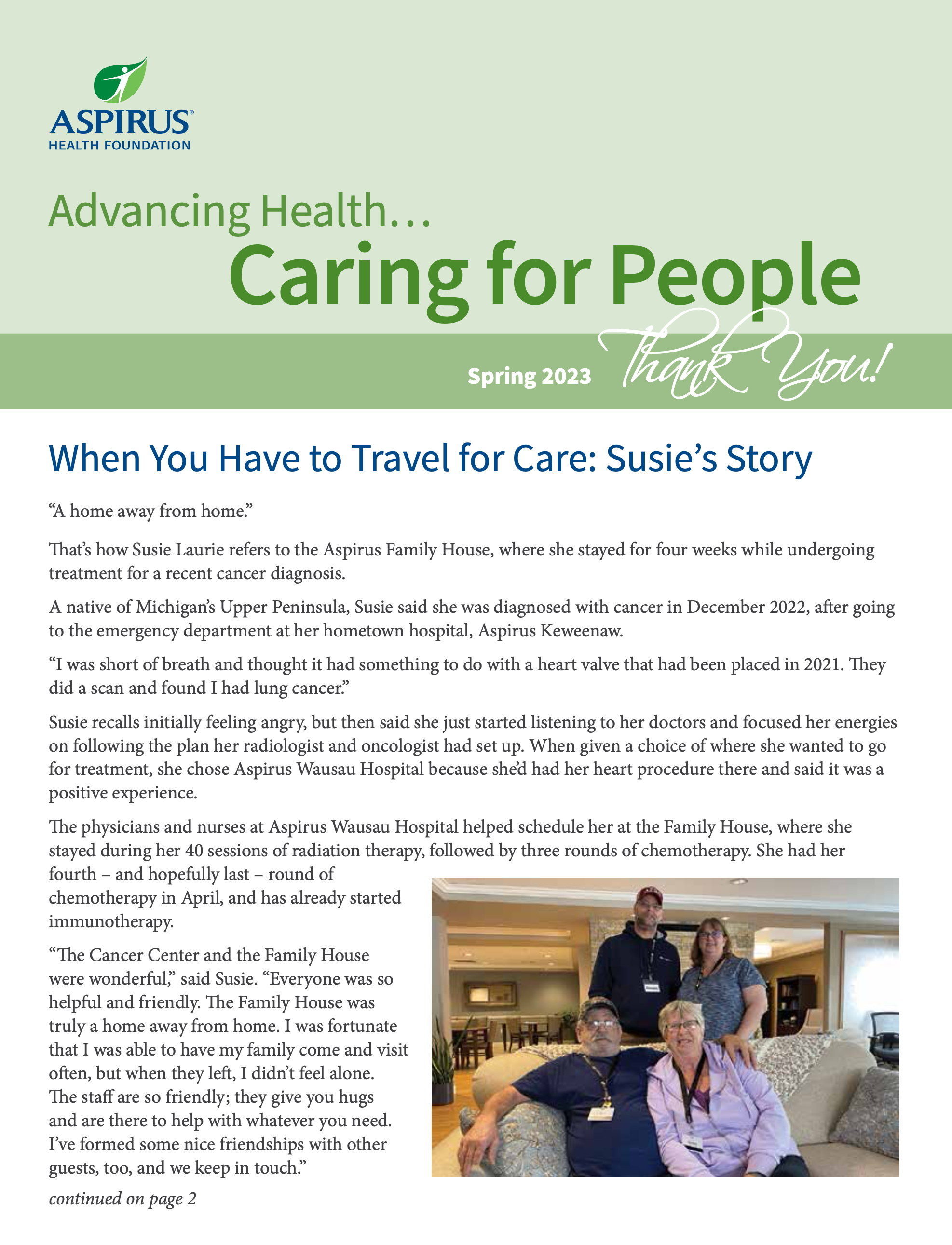 Aspirus Health Foundation Spring 2023 Newsletter